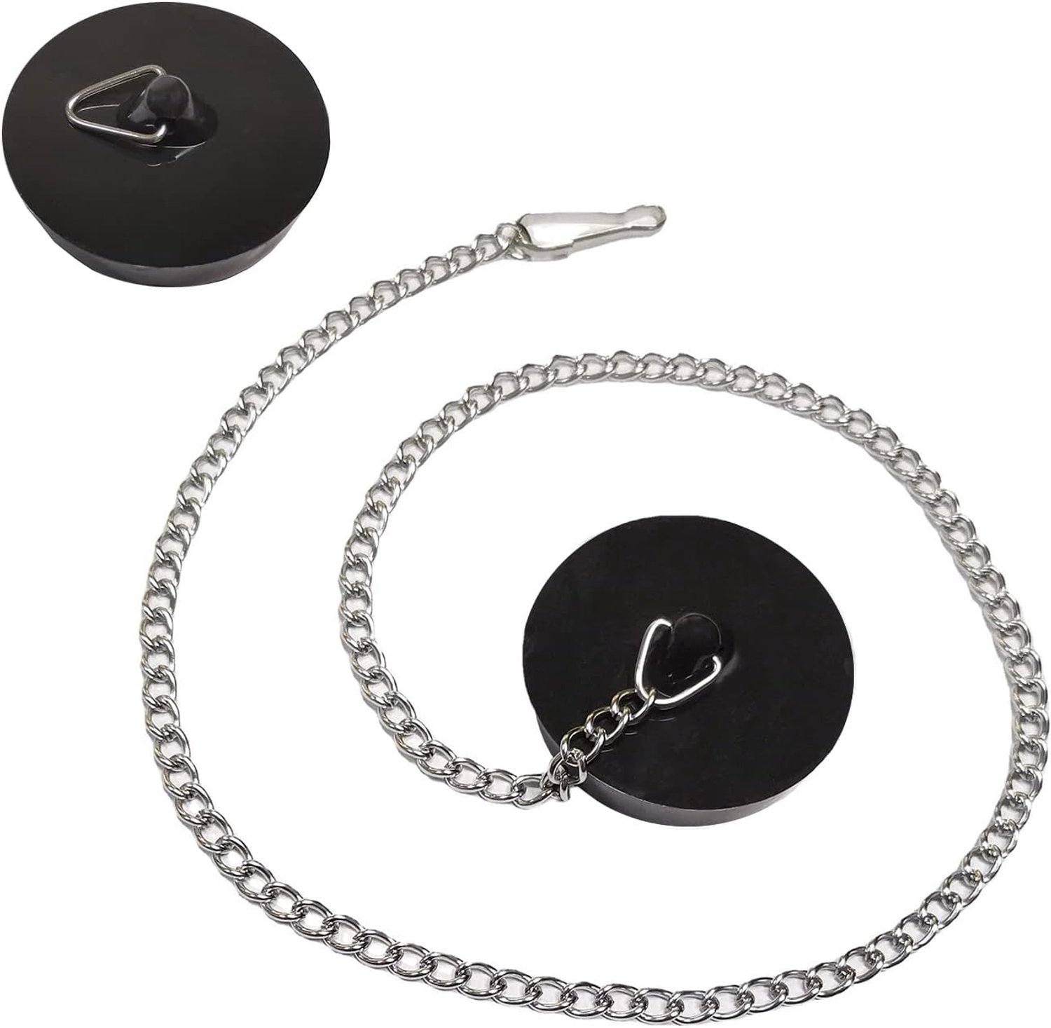 Set van 2 Douchegootpluggen, Universeel, 45.6-42 mm, met Ketting