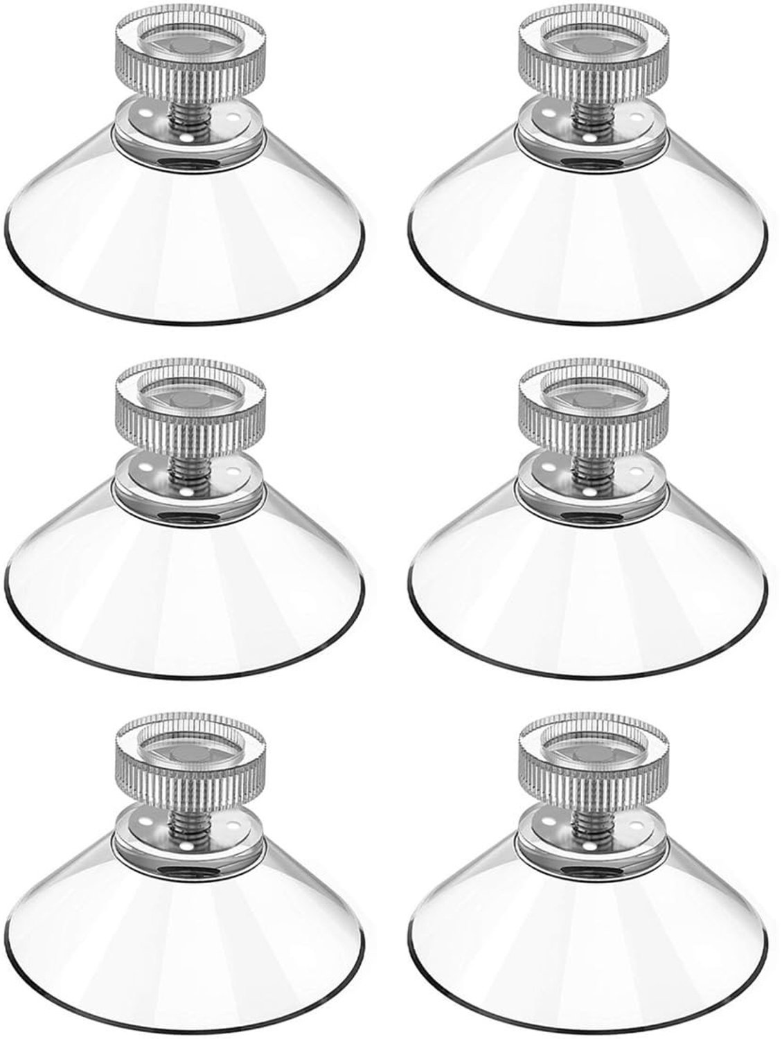 Zuignappen 32 mm - 6 Stuks - Gekartelde Moerhouder - Boorvrije Installatie - Geschikt voor Gladde Oppervlakken - Transparante Constructie - Zuignap