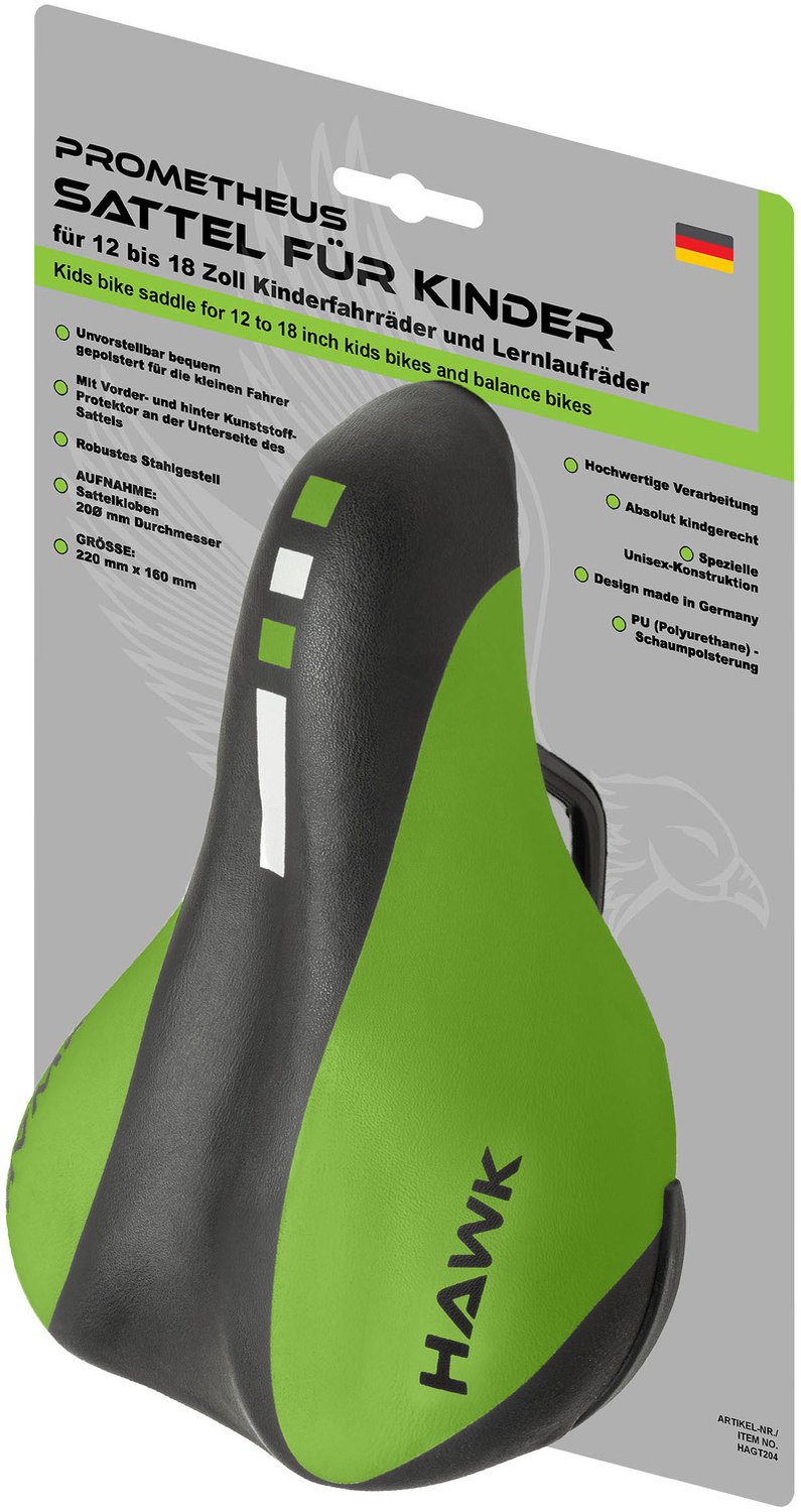 Kinderfietszadel - 12-14-16-18 inch - Met klem 22,2 mm - Groen