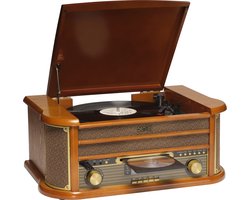 Denver Retro Platenspeler - Ingebouwde Speakers en Versterker - DAB Radio - Radio CD Speler - MRD51 - Hout
