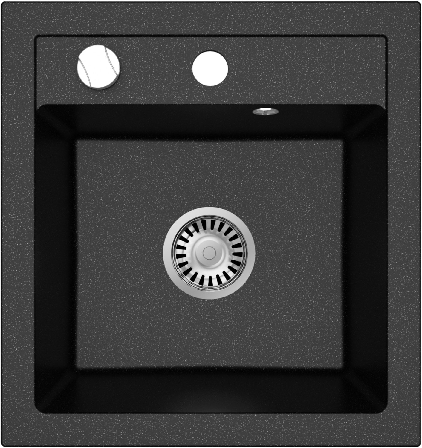 Faizee Home Granieten Spoelbak – Kwartscomposiet Keuken Spoelbak – Verschillende Modellen en Kleuren Milano Schwarz Gesprenkelt