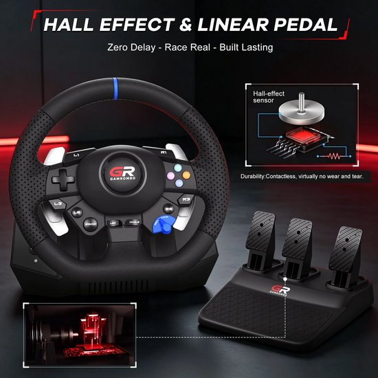 Wentinkmo - Gaming stuurwiel - Realistische besturing - Compatibel PS5 — afbeelding 5