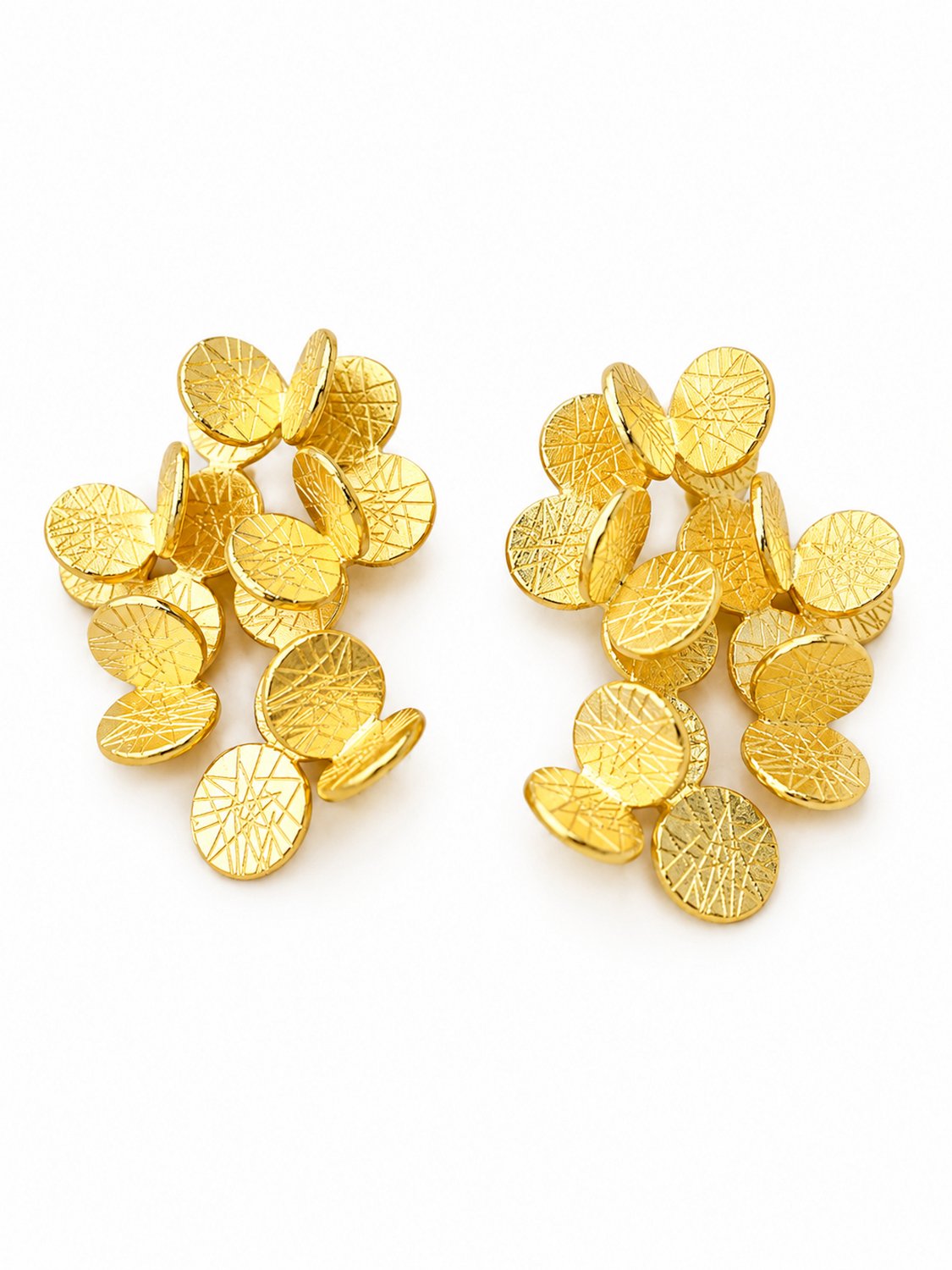 Gouden Bloemblaadjes Oorbellen – Elegante Statement Oorbellen – Cadeau