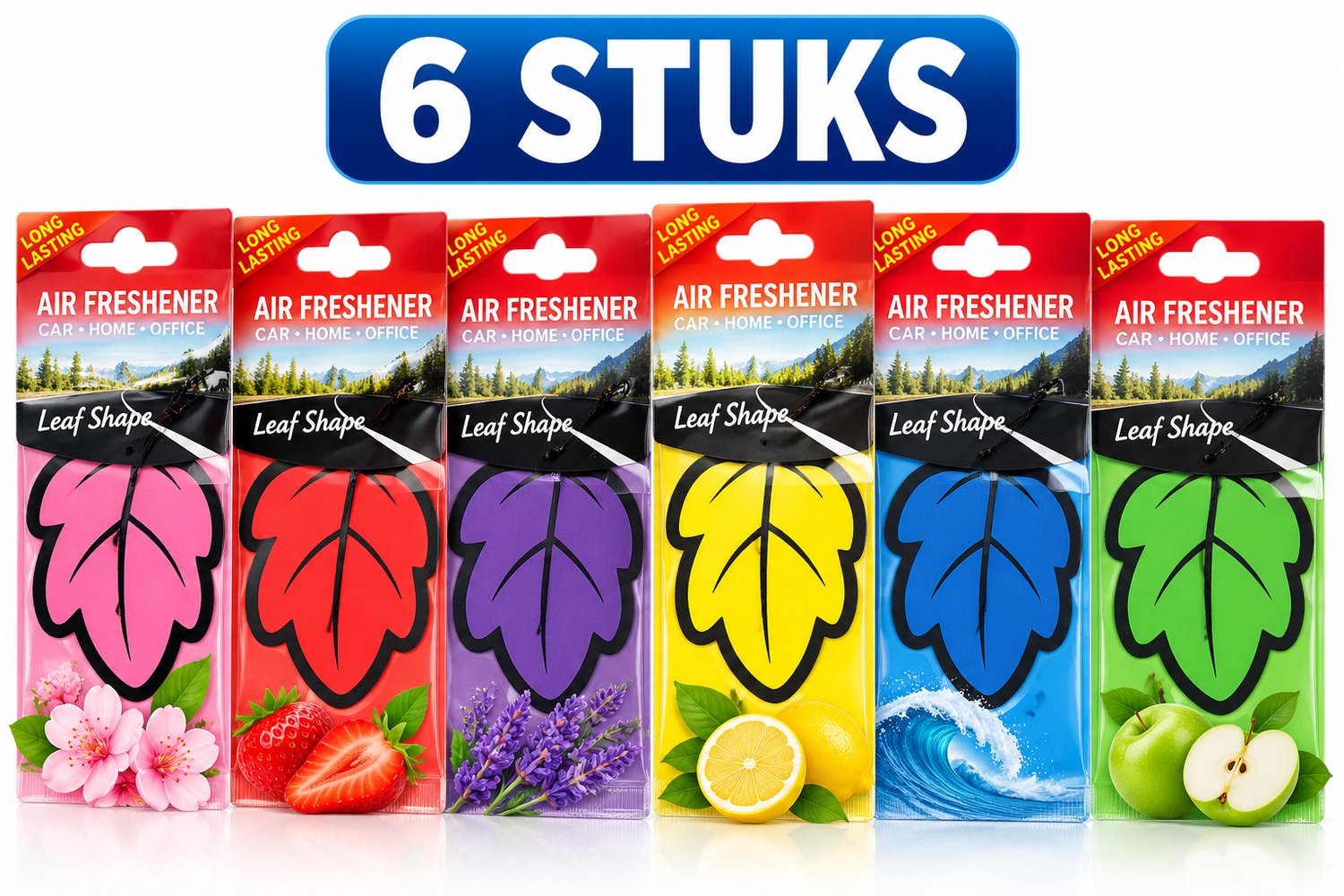 K&R Ventures® Auto Luchtverfrisser geur - Auto shine - 6 verschillende geuren