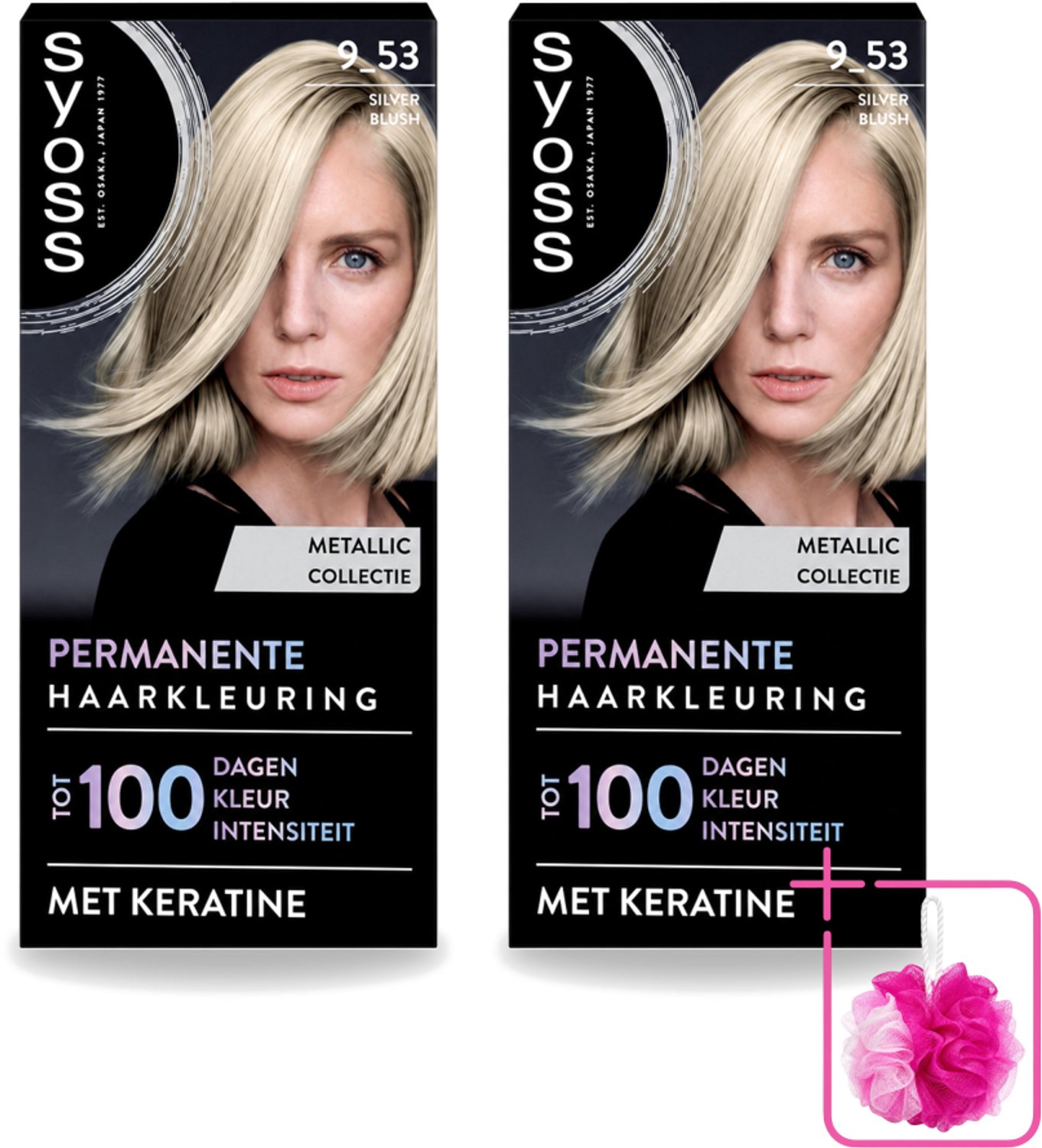 2 x SYOSS - Coloration 9-53 Silver Blush - Haarverf - Grijsdekking - Vermindert Haarbreuk - Bulkverpakking - Haarkleur - Douchemop - Permanente haarkleuring