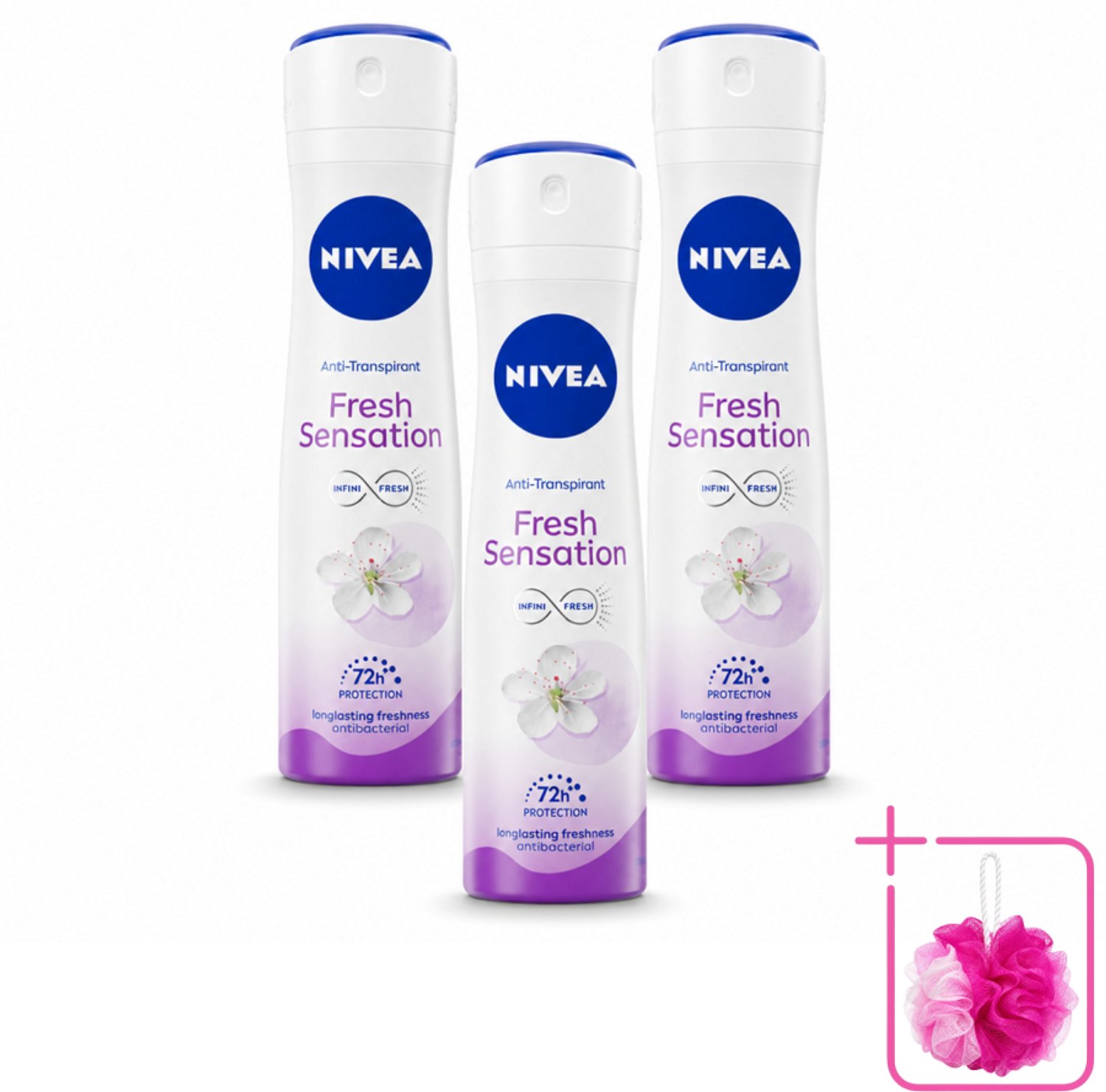3 x NIVEA – Deodorant Spray – Fresh Sensation – 150 ml - Bulkverpakking - 72 uur bescherming - Zweetbescherming