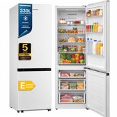 Heinner HCNF-M330INVE++ Koel-vriescombinatie – 330 L – Total No Frost – Inverter Compressor – Energieklasse E – Elektronische Bediening – Super Cooling-functie – Kinderslot – LED-verlichting – Wit – 5 Jaar Garantie