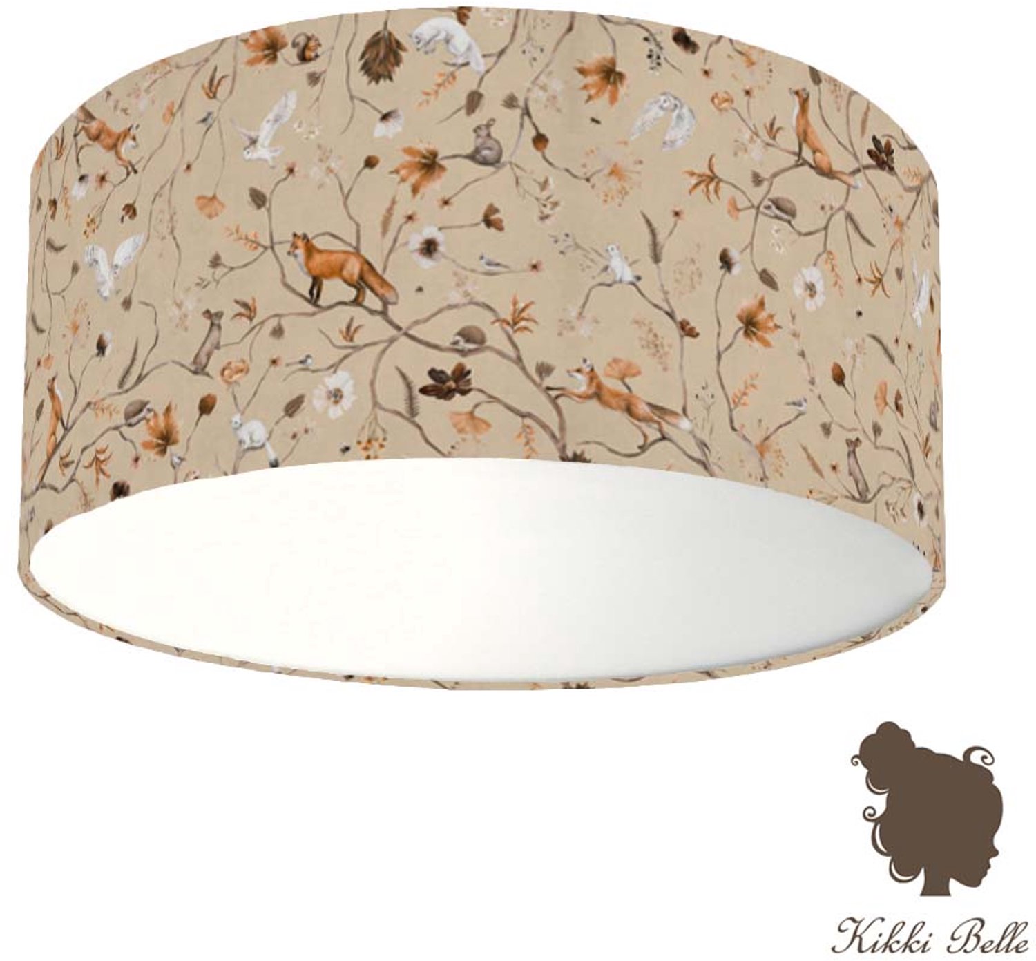 Plafondlamp Playful Forest beige Kikki Belle- sfeerverlichting-bosdieren-incl diffuser-bosdieren-incl plafondfitting