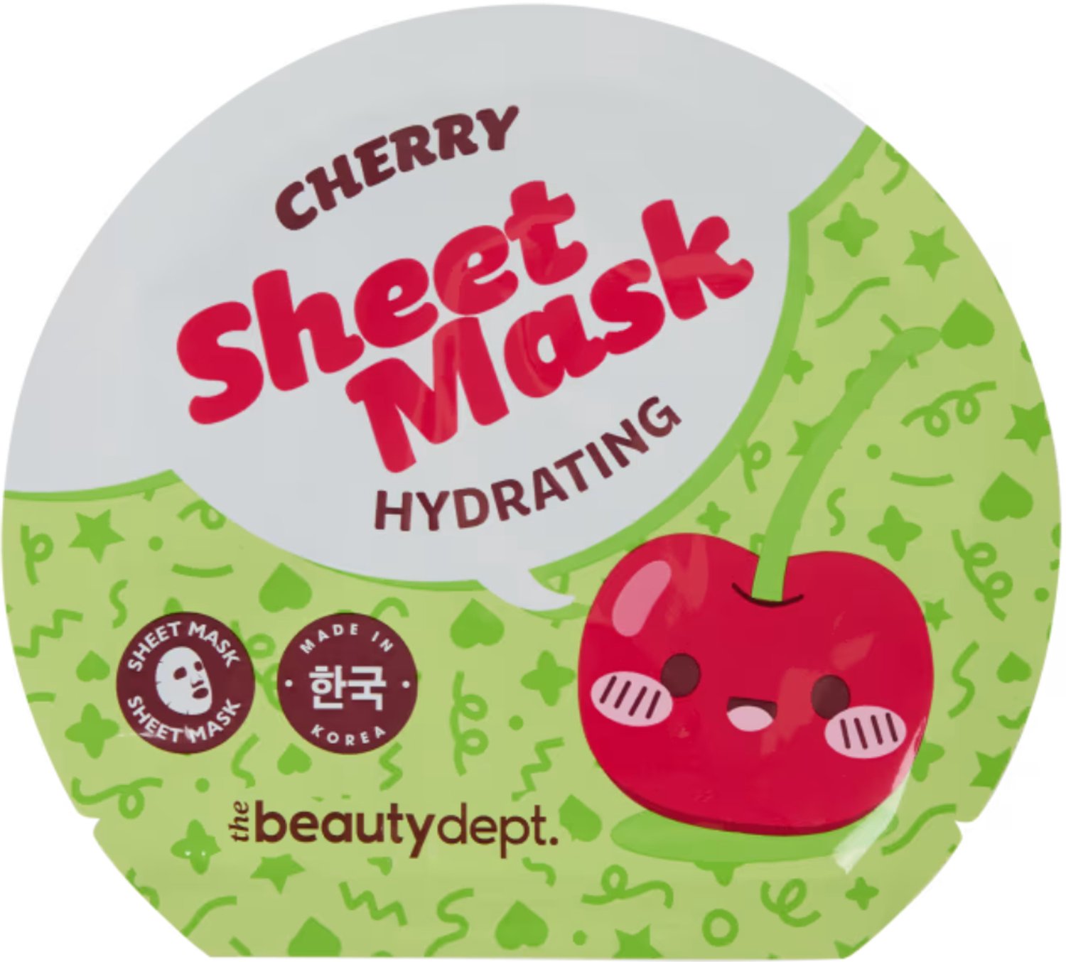 The Beauty Dept. Koreaans gezichtsmasker - Kant-en-klaar sheetmasker dat je als een doekje over je gezicht legt - Cherry