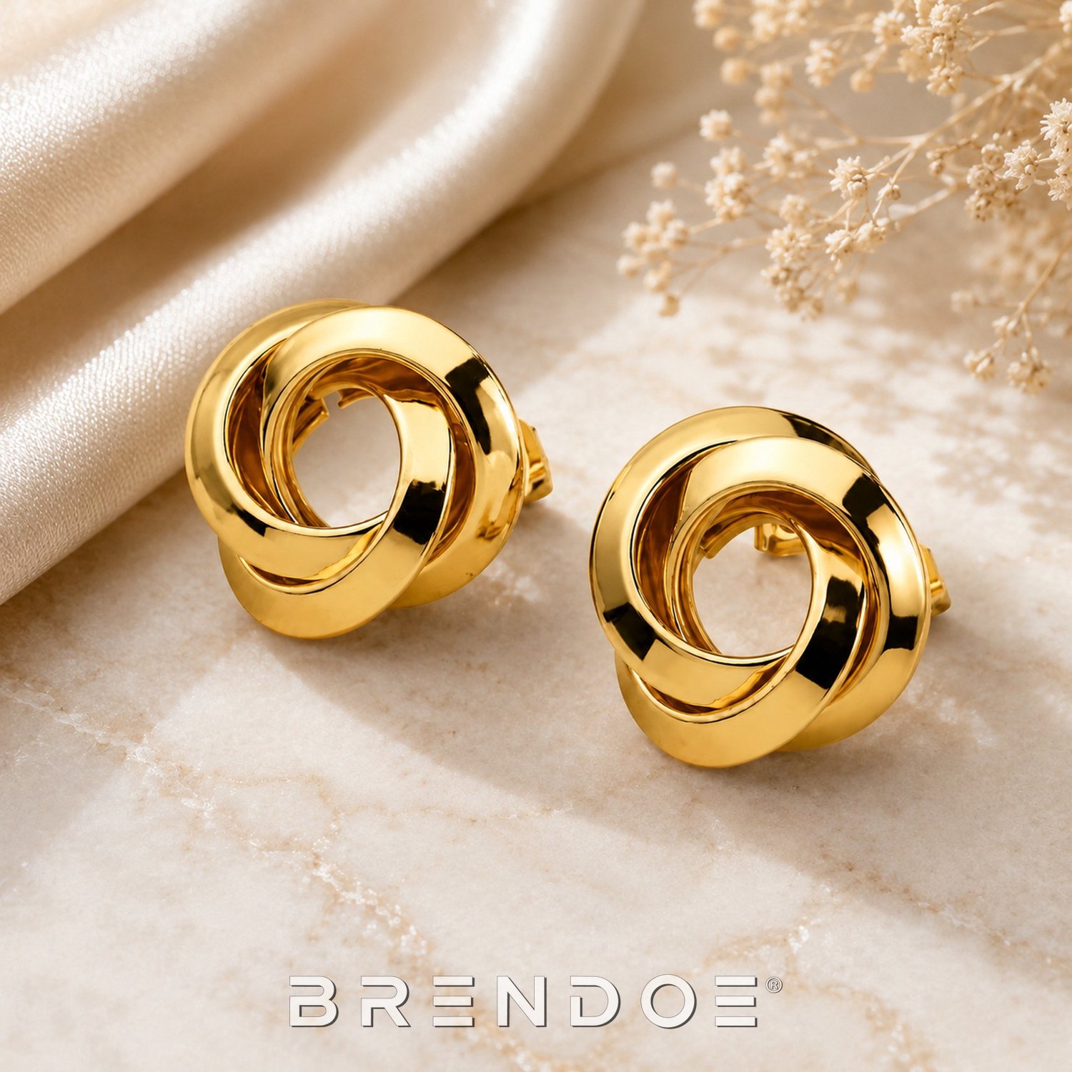 Brendoe Ronde Oorbellen Dames Goud - 18K Verguld RVS 201 - Statement Oorstekers - IP Plating