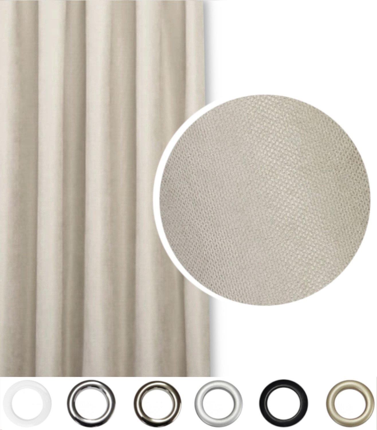 PRESTIQUA EFE Verduisterende Gordijn 50x260cm - Licht Beige, Velours
