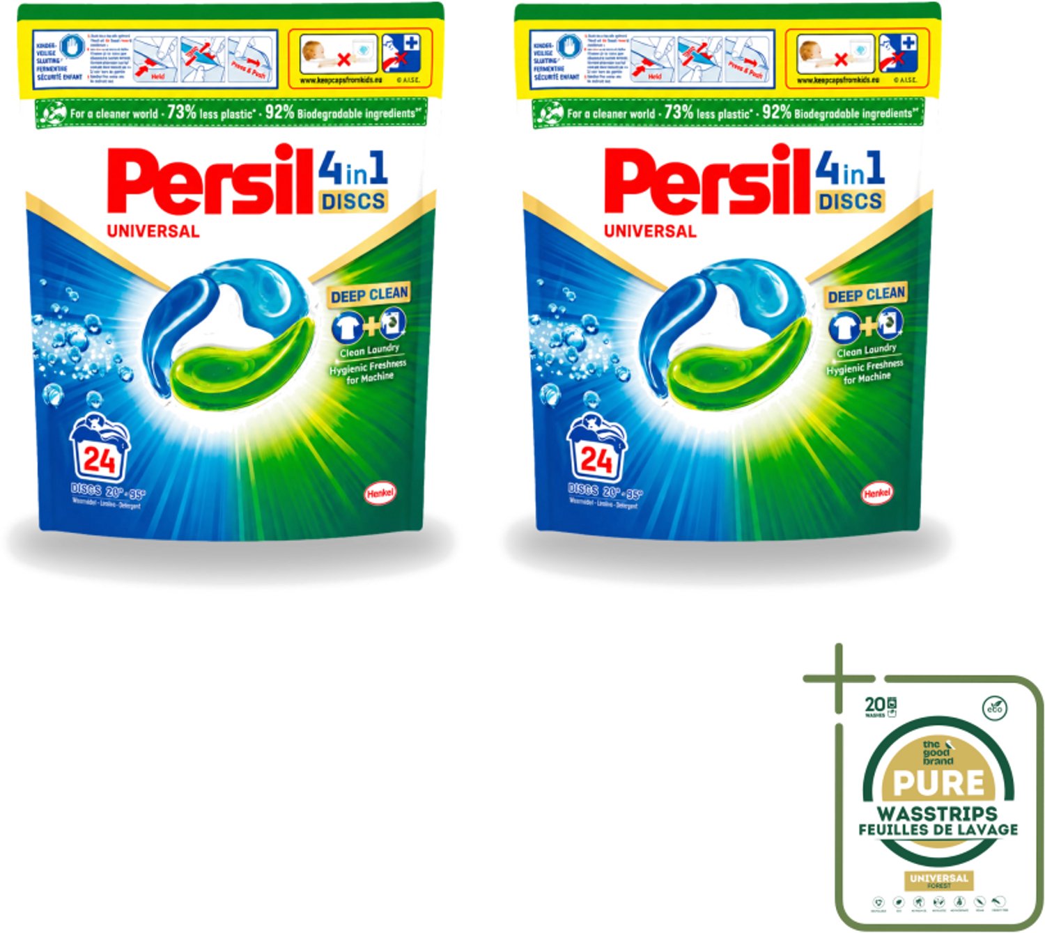 2 x Persil – Wasmiddel Discs – Universeel - 24 Capsules - Wasstrips - Wasmiddel - Wascapsules - Vlekverwijdering - Frisheid - Kleurbehoud
