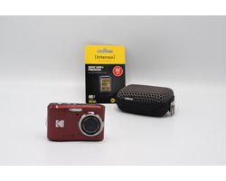 Kodak Pixpro FZ45 - Compactcamera - Rood - + 32GB geheugenkaart - + Tas