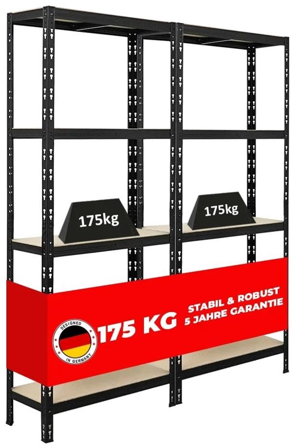 Heavy Duty Rek in Set van 2 met 175 kg Draagvermogen