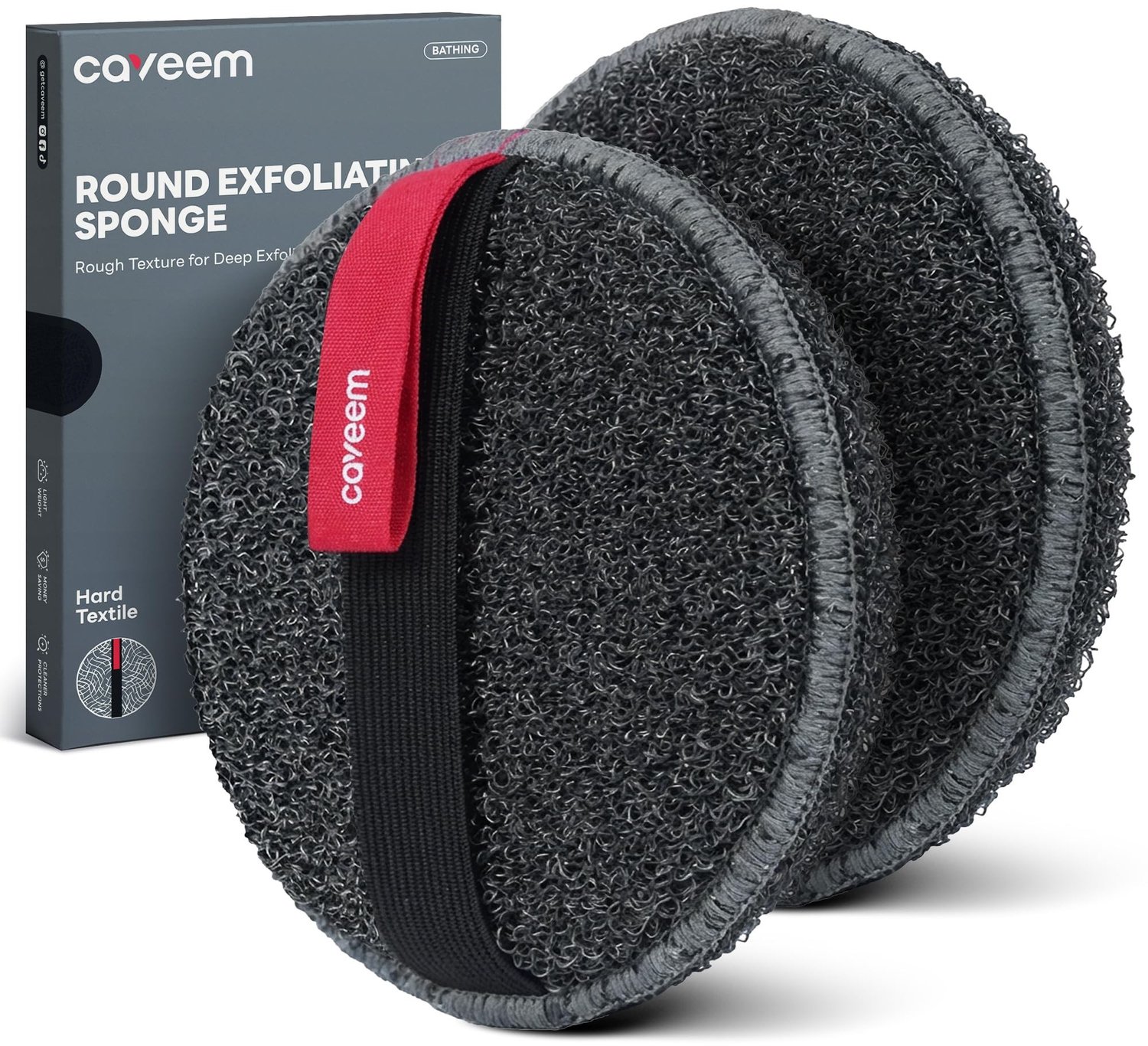 Exfoliërende Spons, Dubbel Grof, 2 Stuks