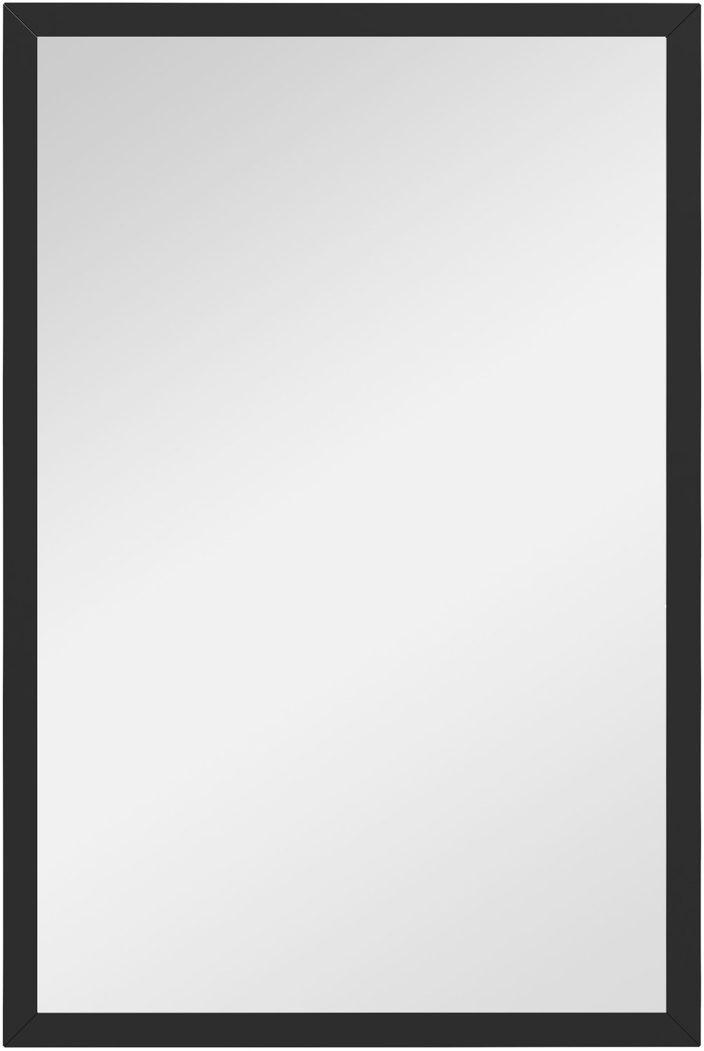 Homona Wandspiegel - Rechthoekig - Met MDF-frame - Horizontaal en verticaal monteerbaar - 40 x 60 cm - Zwart