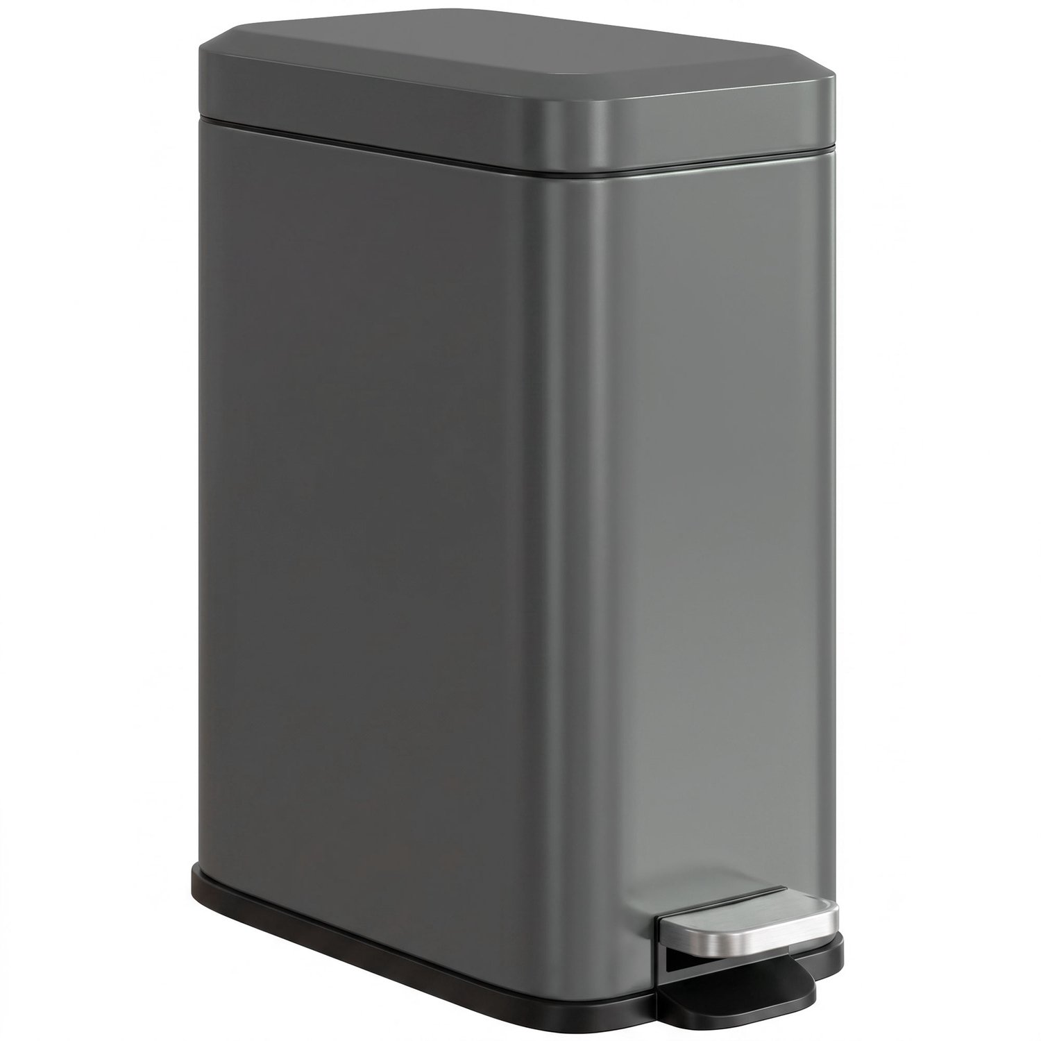 Homona Pedaalemmer - 5 liter - Met uitneembare binnenemmer en antislipbodem - Metaal - 29,2 x 14 x 32 cm - Grijs