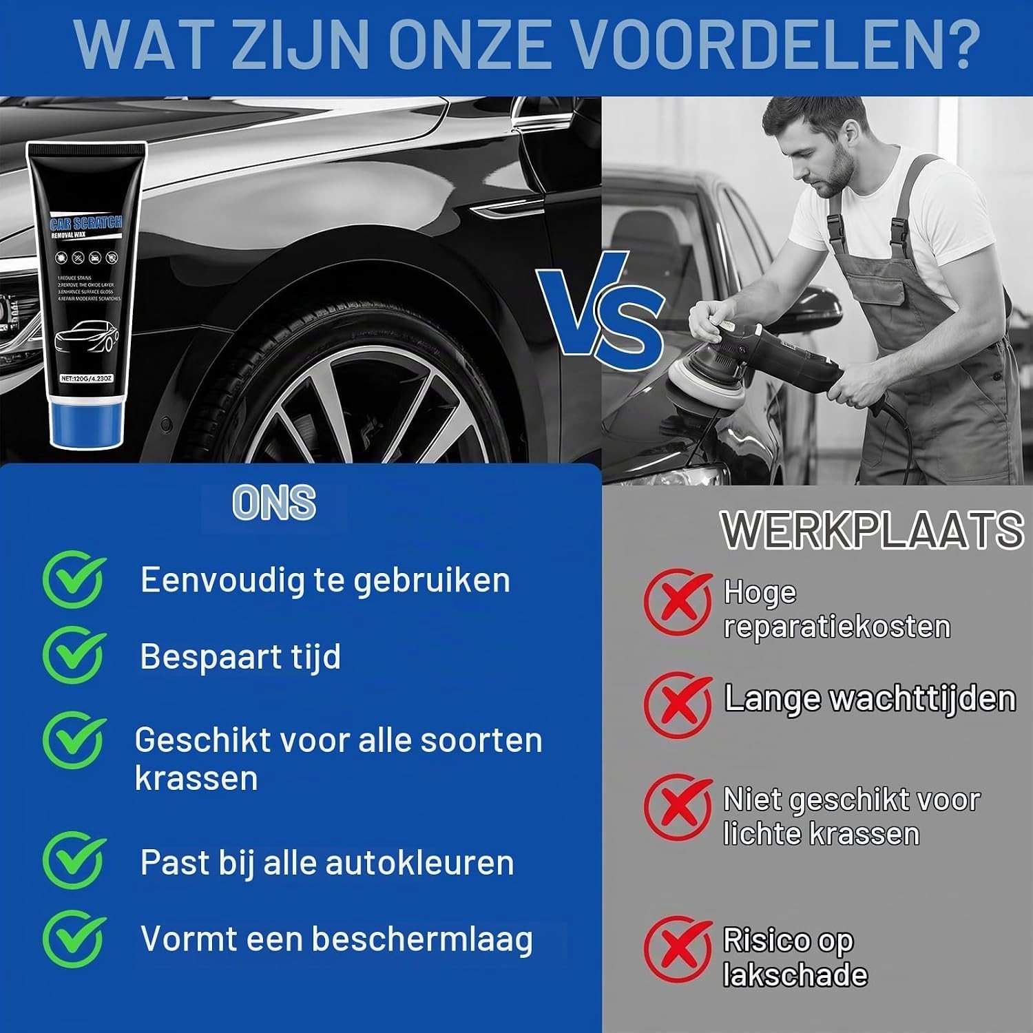 Effectieve 120g Krassenverwijderaar voor Auto, Polijstmiddel en Reparatieset voor Autolak en Oppervlakken in Diverse Kleuren – foto 2