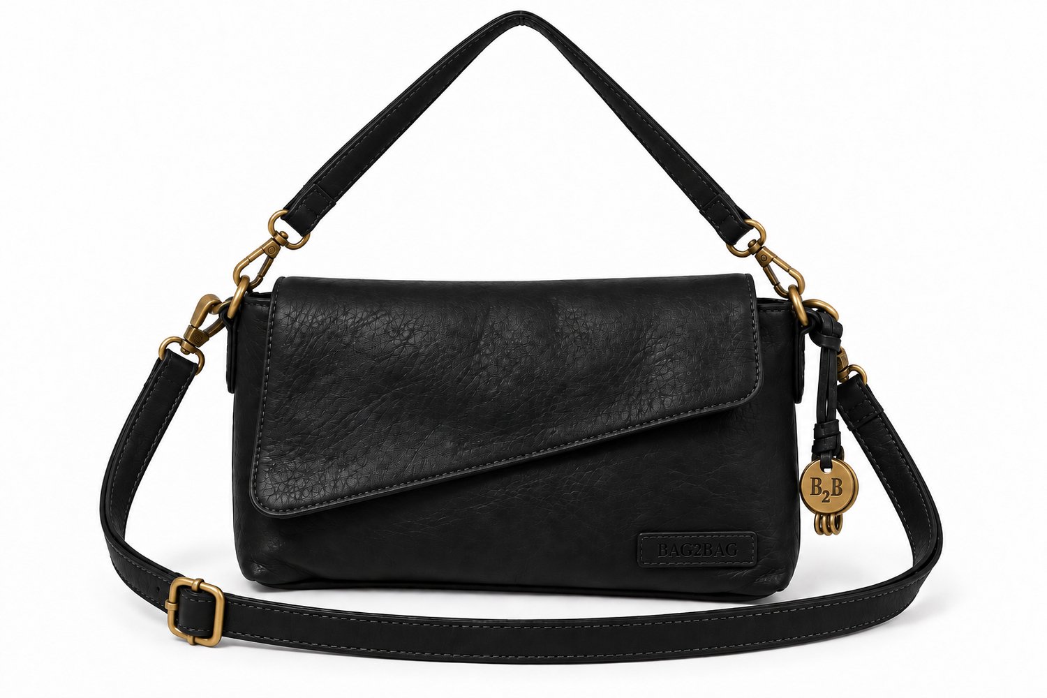 Bag2Bag Leren Schoudertas Dames Fogo Black