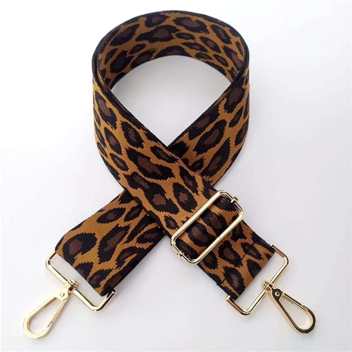 Tasriem voor handtassen, 5 cm breed, luipaardpatroon, schouderriem, tasriem, dames, accessoires, 80-130 cm, schouderriem voor schoudertas, doe-het-zelf accessoires voor tas, bruin