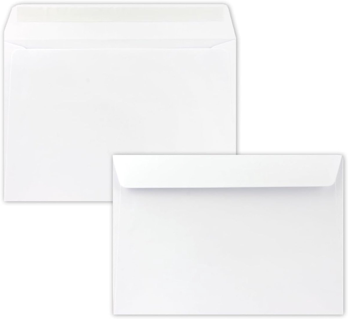 50 x enveloppen DIN C5 hochwit (wit) - 16,2 x 22,9 cm - zelfklevend - elegante enveloppen voor grote uitnodigingen en kaarten voor verjaardag of bruiloft