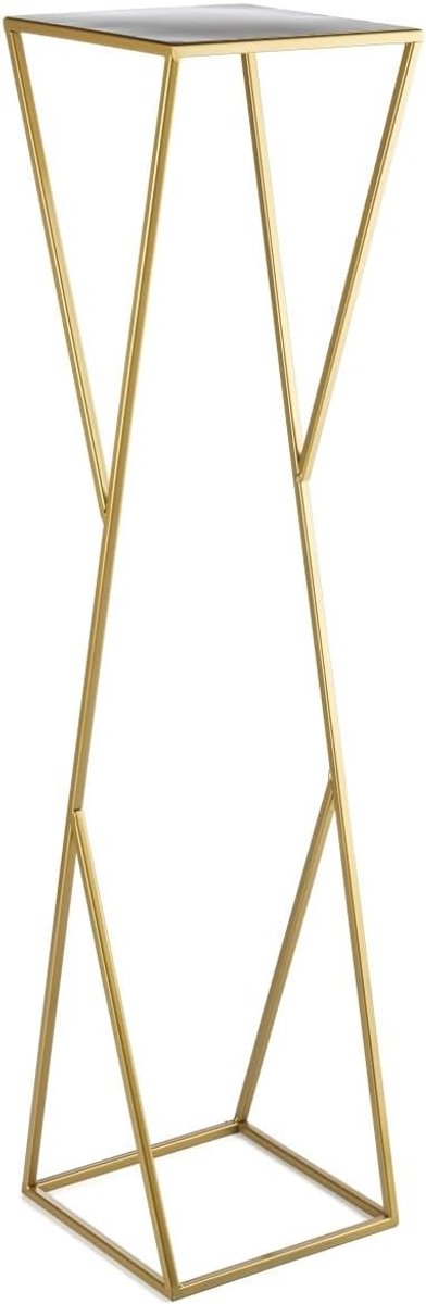 Bloemenstandaard van metaal, 100 x 24 cm, solide en minimalistische bloemenkruk, goudkleurige plantenstandaard voor huisdecoratie zoals salon of slaapkamer