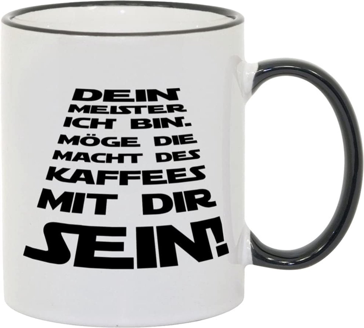 Geschenke-fabrik.de - Grappige mok met spreuk - Je meester ich bin - een fanartikel voor mannen, maatjes, collega's en vrienden - voor verjaardag, Kerstmis, kantoorgadgets