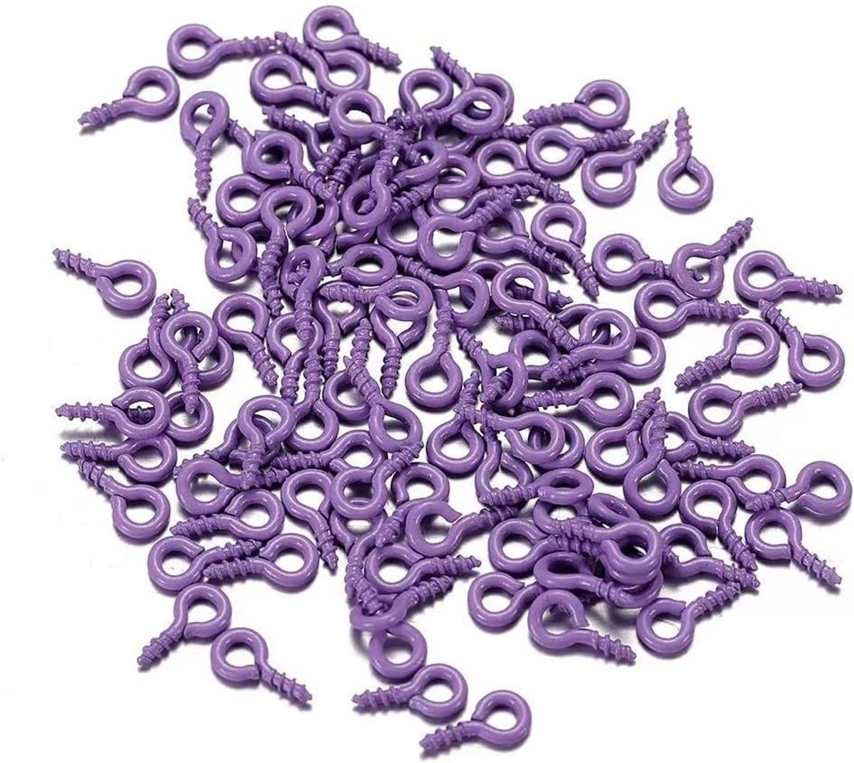 200 stuks gekleurde lakschapen oogschroeven,schroefogen oogschroef kleine oognaalden ringschroef voor doe-het-zelf kunst ambachtelijke sieraden kleine sieraden ambachtelijke projecten 4 x 8 mm,paars