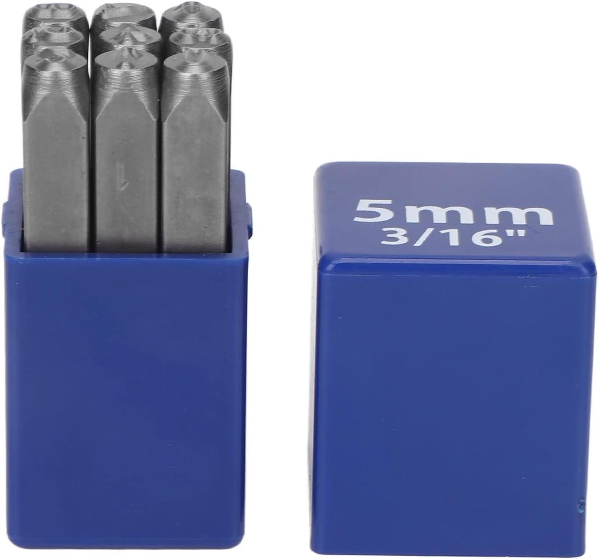 Metalen Stempel Set,9 Stuks 5Mm Professionele Stalen Nummer Punch Set Met Opbergdoos Voor Lmprinting Metaal Kunststof Hout Leer