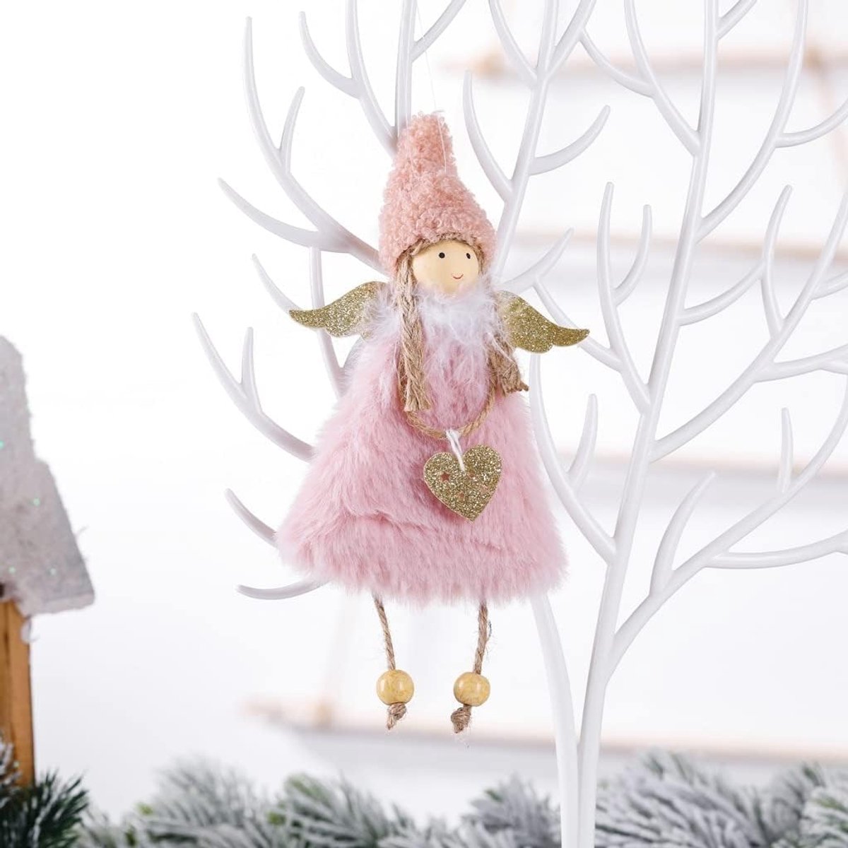 Kunstkerstboom Pluche zitten engel eland hanger xmas boom decor Santa Claus hangende ornamenten kerstversiering for thuis (Color : 41)
