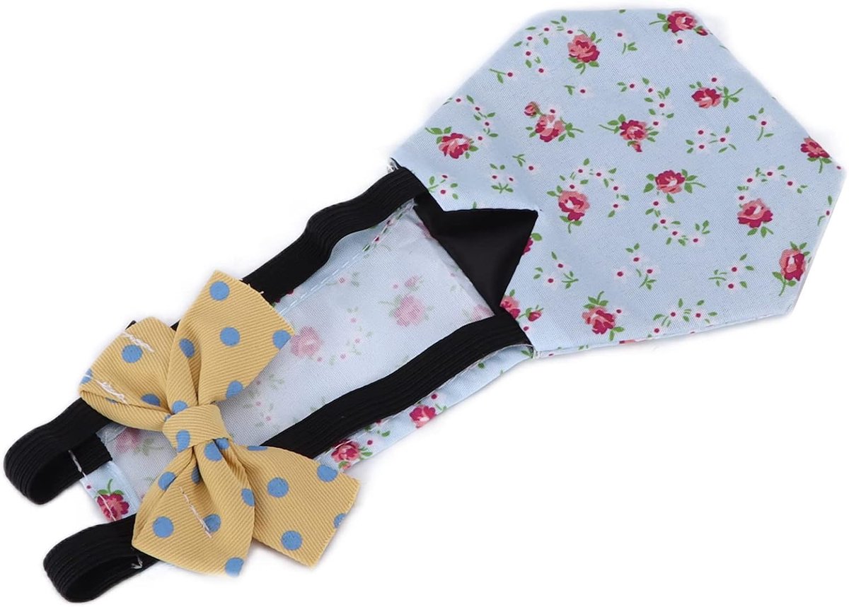 Luiers Kip Luier voor Huisdier Eend Gans of Kippen Luier Gevogelte Kleding met Strik-Knoop(L Blauwe bloem)