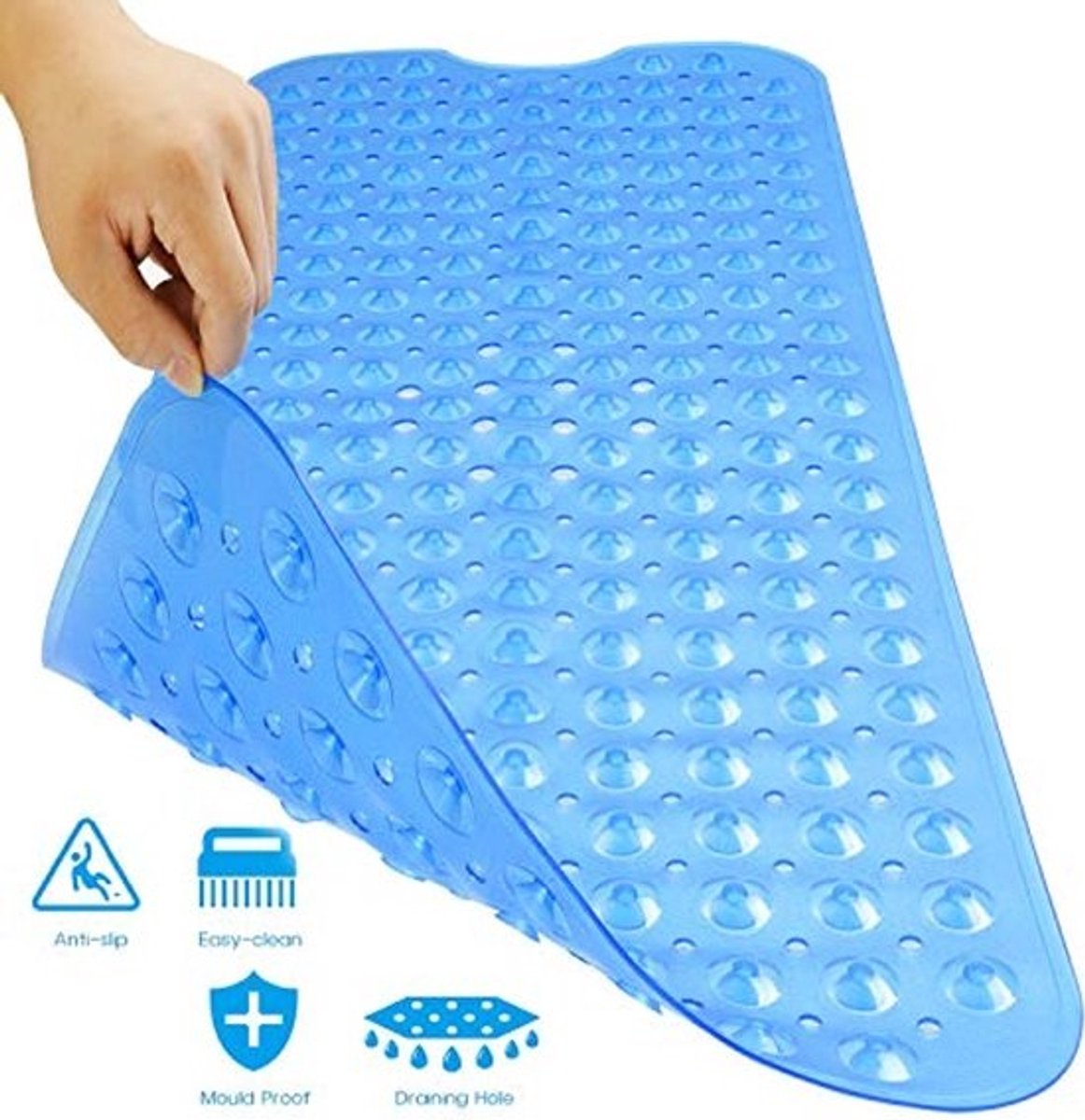 Badmat Douchemat Antislip Machinewasbaar Extra Lang Met Afvoergat 40 x 100 cm