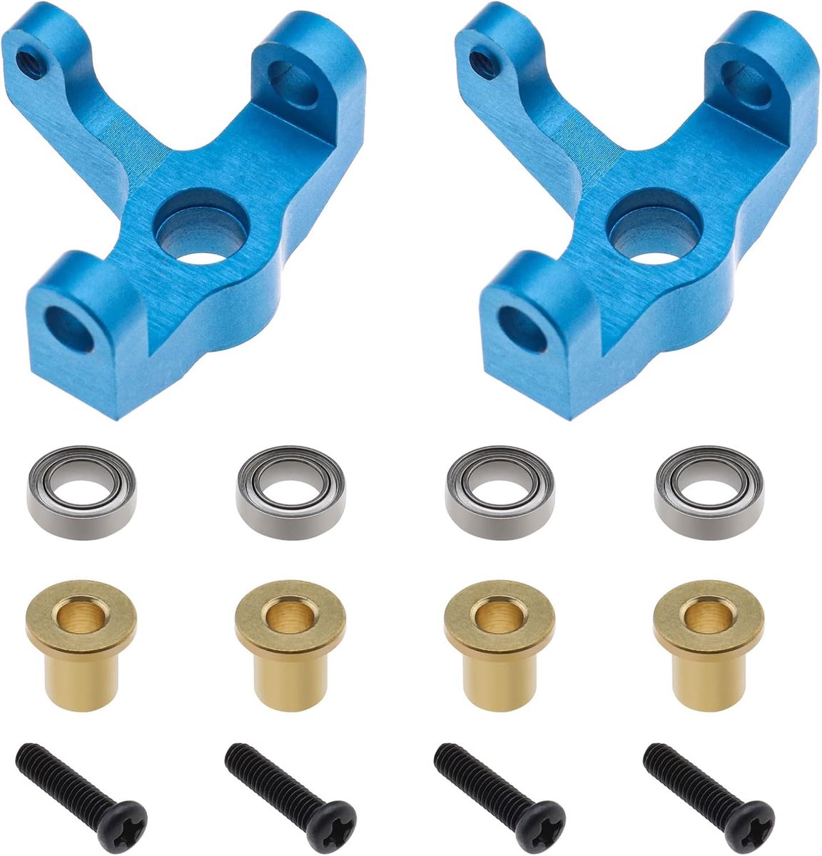 Set of Metal Steering Carrier Aluminum Alloy Left Right RC Car Upgrade Spare Part Compatible with Wltoys 1/14 144001 144002 1/12 124016 124017 124018 124019 RC Car