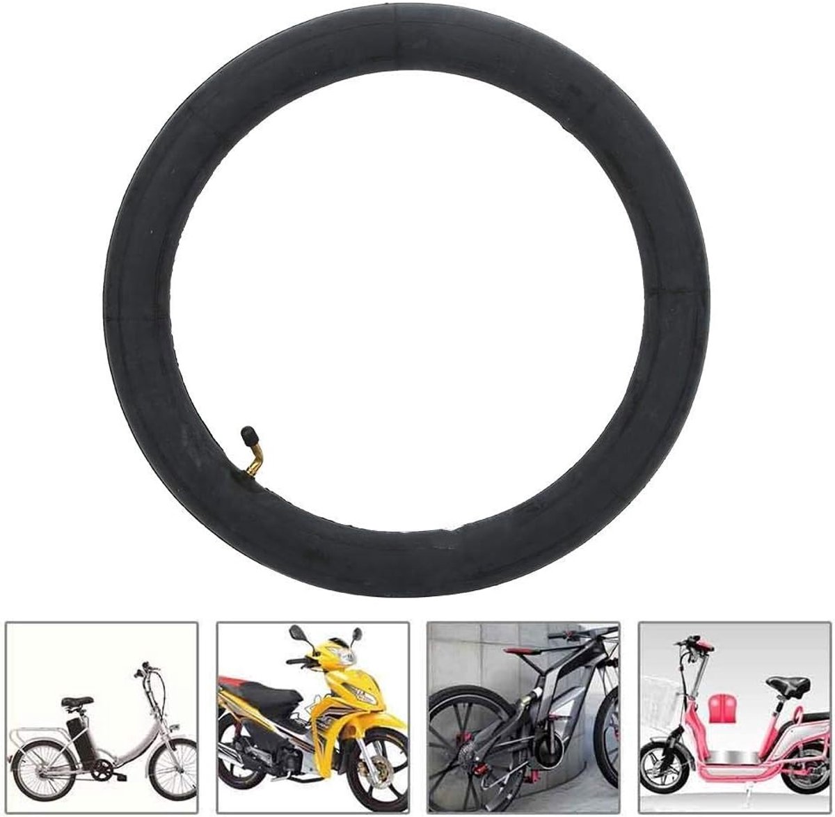 Binnenband, elektrische fiets butylrubber binnenband met metalen gebogen klep, E-bike accessoires binnenband met gebogen ventielsteel elektrische fiets gebogen ventiel binnenband