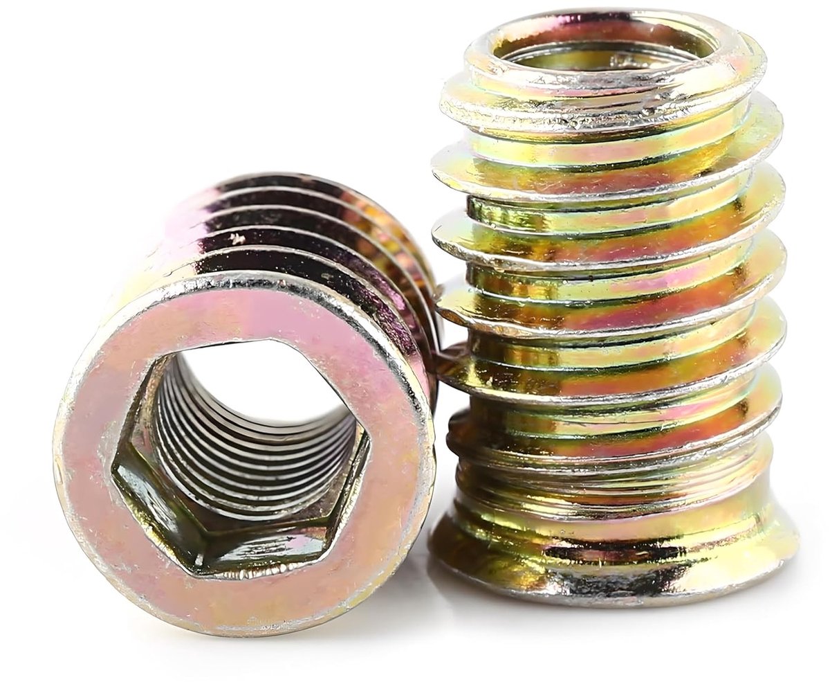 20 stks Carbon Steel Hex Socket, Drive Insert Nuts, Hex Drive Head Nut, Schroefdraad Voor Houten Meubels, Verzinkt Koolstofstaal Materiaal(M8*20mm)