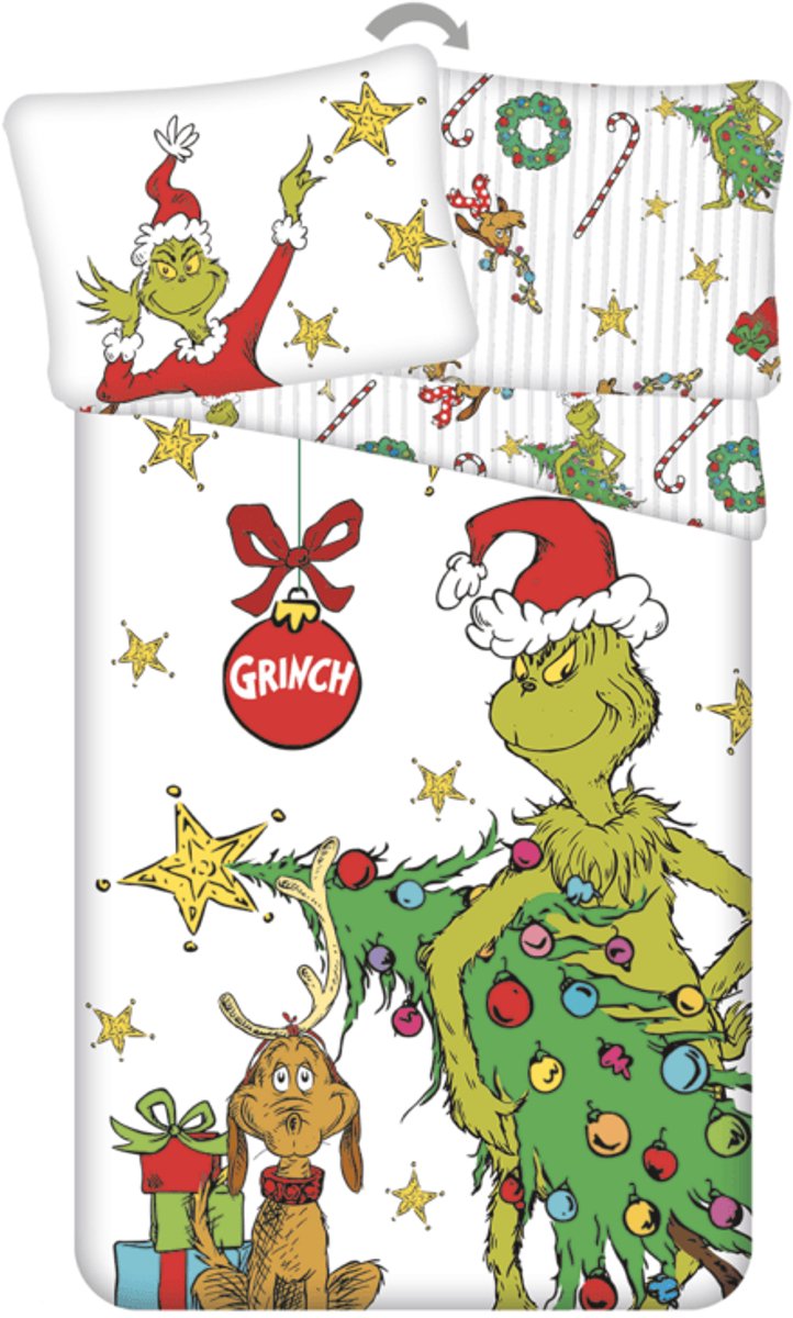 The Grinch Dekbedovertrek Dr Seuss - 140x200/70x90cm - Katoen