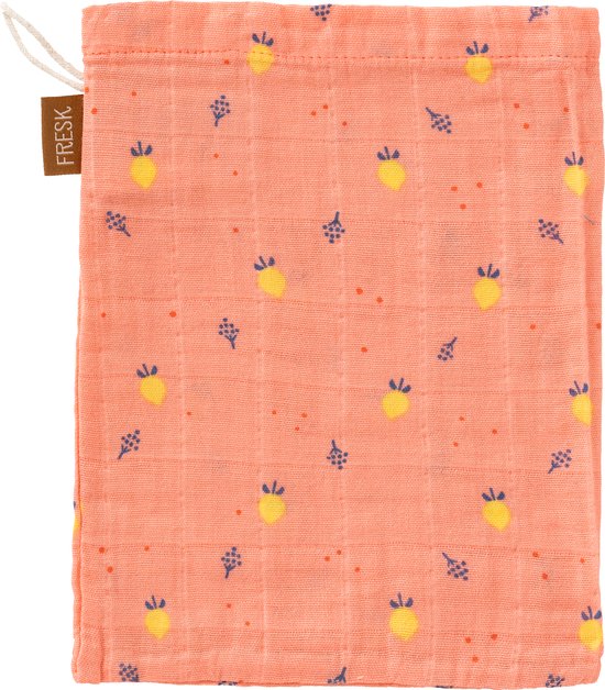 Fresk Hydrofiele Washandjes - 21 x 15 cm - Babyverzorging - 3 stuks - Ademend en Absorberend - Babyspullen - Babyverzorging - Lichtroze - Summer Fruit van Fresk — afbeelding 2