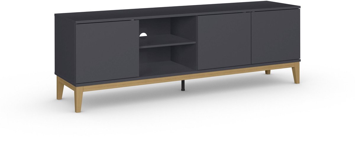Notio Living Pelle-Tv-meubel - 3-deuren - Grijs