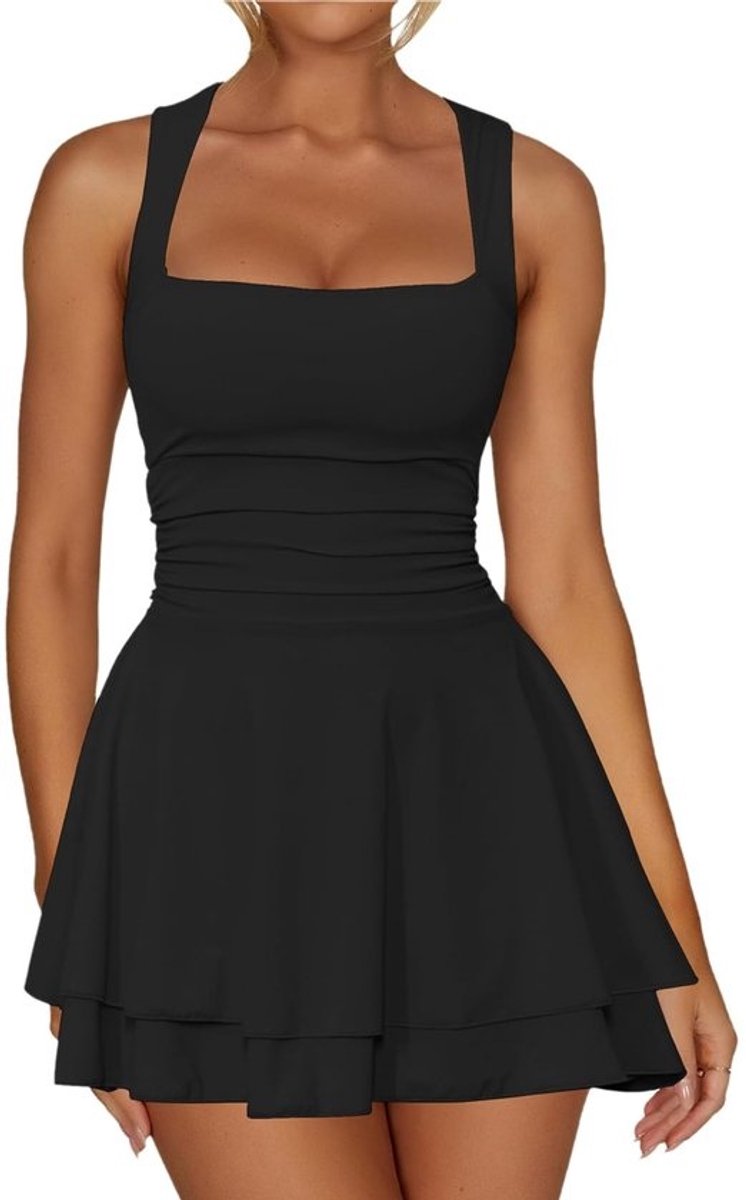 Solidchoice - Elegante Zomerjurk met Vierkante Halslijn voor Feestelijke Gelegenheden
