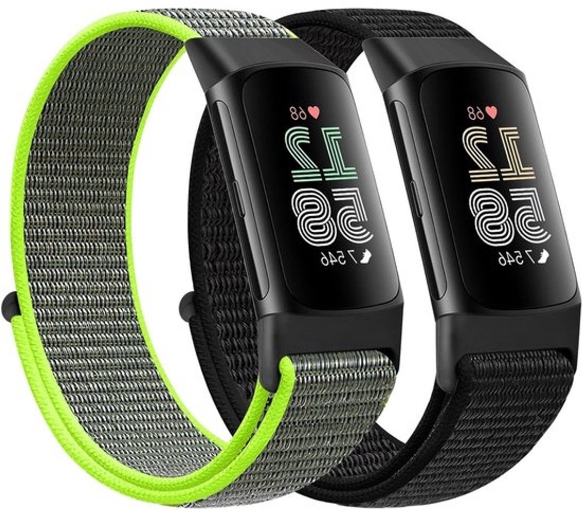 Verstelbare en ademende nylon sportband voor Fitbit Charge 5 - vervangband voor fitness tracker