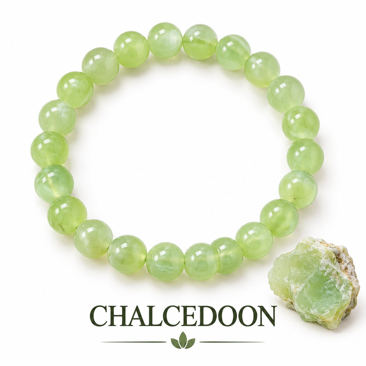 S4H® Chalcedoon Armband – 8 mm Edelsteen Kralen – 18 cm – Handgemaakt – Rust, Emotionele Balans & Zelfvertrouwen – Unisex
