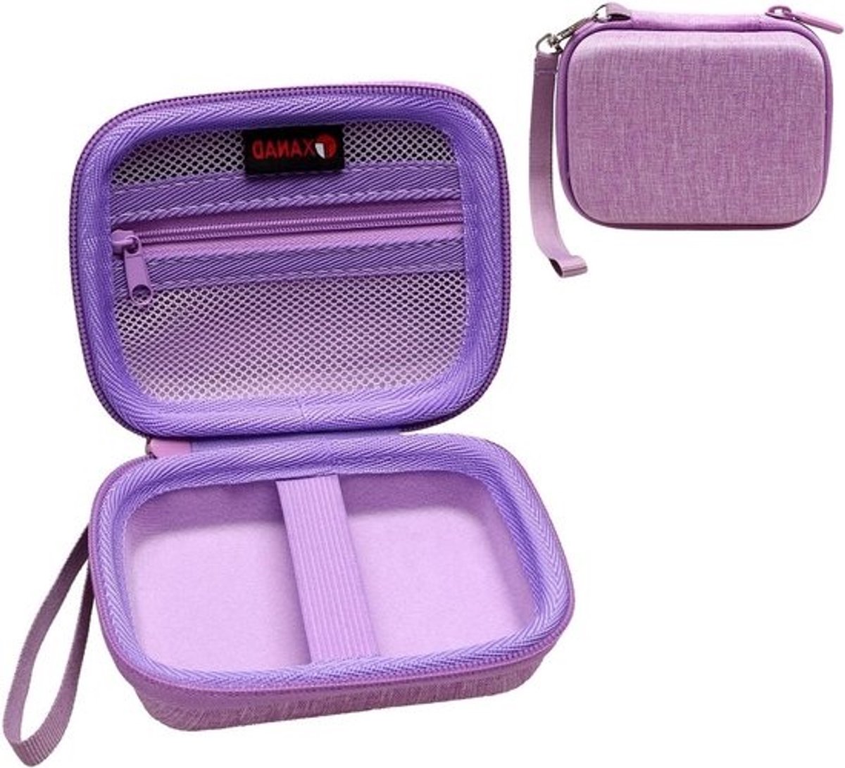 Digitale compactcamera tas 1080p HD voor volwassenen, senioren en kinderen - paarse koffer set met bescherming en draagcomfort