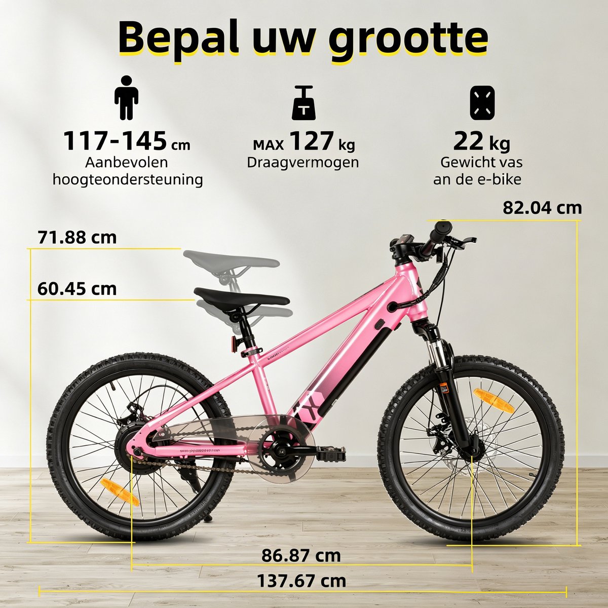 JOYSTAR 24 Inch Elektrische Kinder Mountainbike - 250W E-Bike voor Kinderen (7+ Jaar) - 25 km Actieradius - Met Verwijderbare Accu & Schijfremmen – Spaakwiel - Roze thumbnail 2