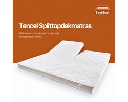 Topdekmatras - 180x220 - (MET SPLIT) Split Topper - Traagschuim - Topmatras - Circa 12cm - Memoryfoam - Tencel Hoes - BestRest Bedden® - Ergonomisch