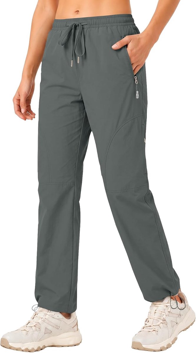 Wandelbroek voor dames, cargobroek, licht, sneldrogend, ademend, zomer, outdoor, trekkingbroek met ritssluiting