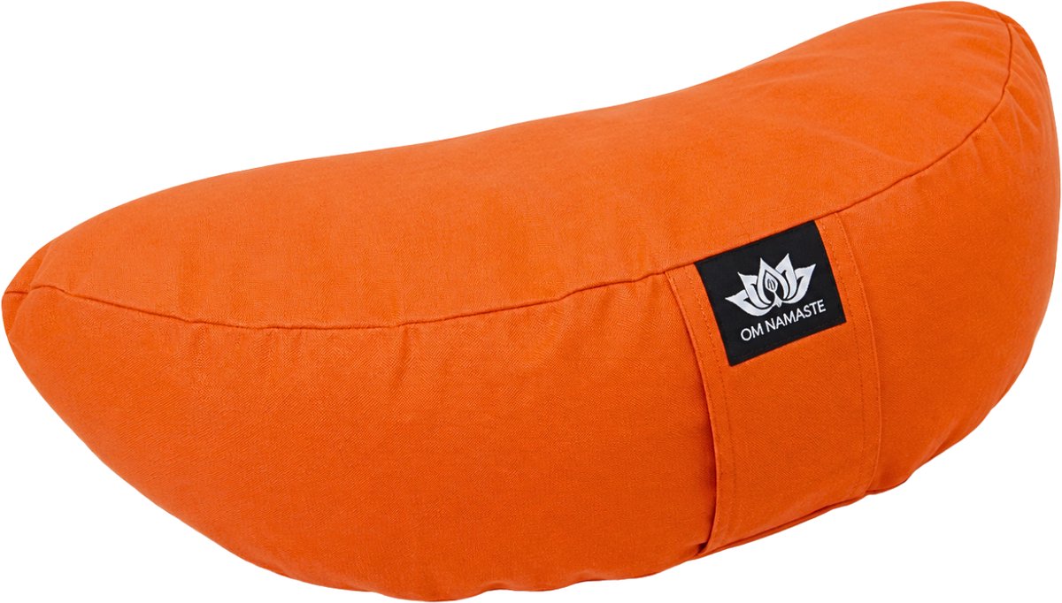 Bol.com Om Namaste Halve Maan Meditatiekussen Zitkussen Oranje - Pro Moon aanbieding