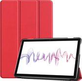 Tablet hoes geschikt voor Huawei MediaPad M6 10.8 Tri-Fold Book Case - Rood