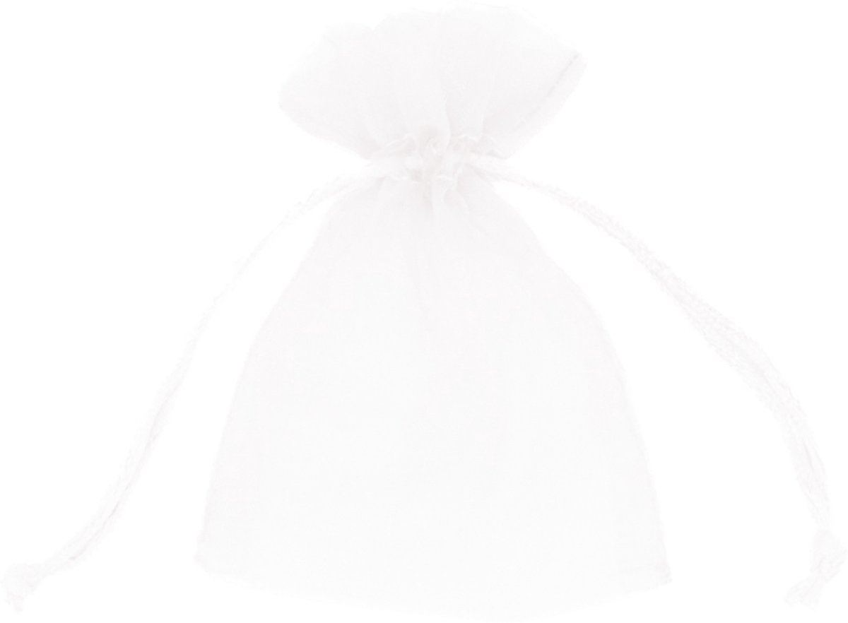 Organza zakjes - cadeauzakje - 7,5 x 10 cm - wit - 10 stuks