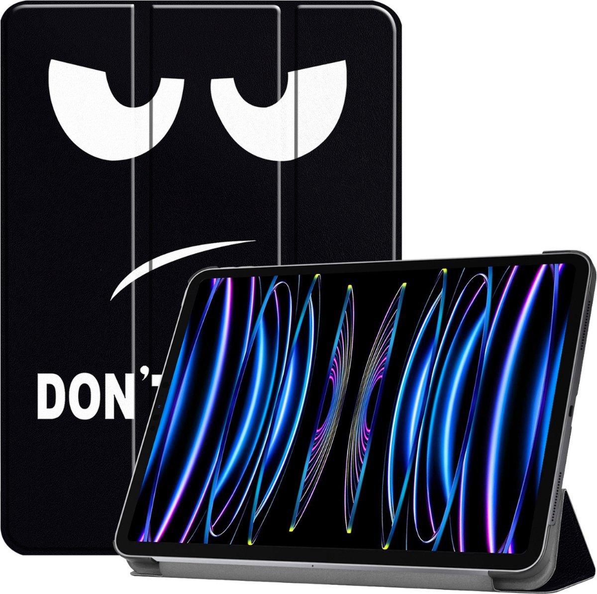 Tablethoes geschikt voor Apple iPad Pro 11 (2025) / Apple iPad Pro 11 (2024) - 11 Inch - Tri-fold book case - Auto Sleep/Wake functie - Don't Touch Me