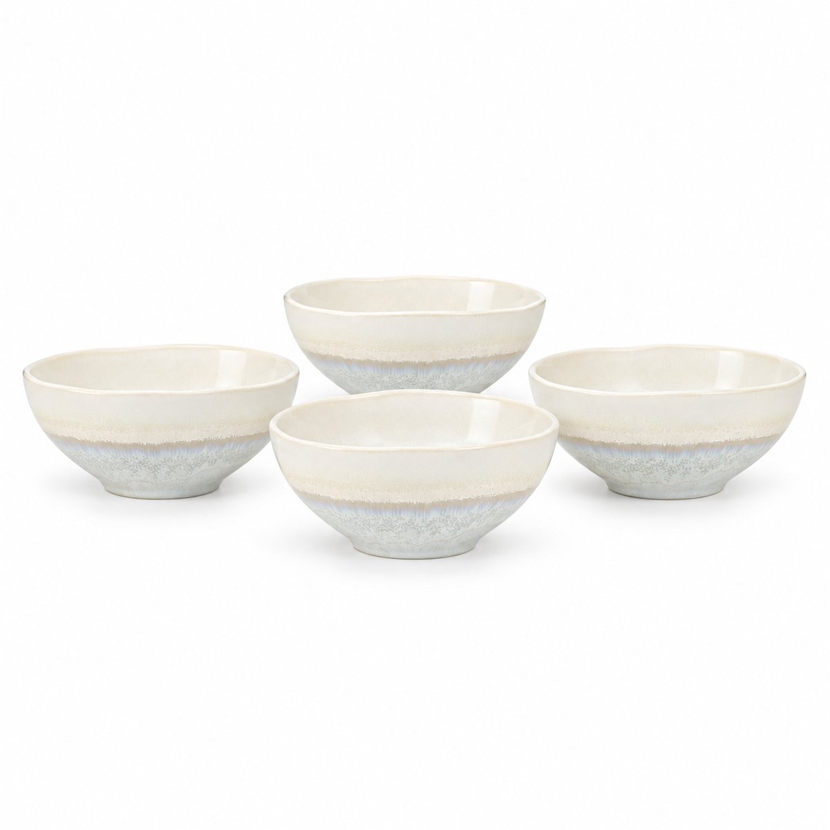 Fameilleur kleine kommen set van 4, porseleinen kleine kommen - set, saladekommen,, yoghurtkommen, dessertkommen, rijstkommen, snackkommen, schaaltjes set, servies set vier personen-lichtblauwe kommen, Japandi servies en Moya kommen